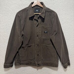 Vans Drill Chore Coat‎ Mens Medium Brown Corduroy Button Up Jacket